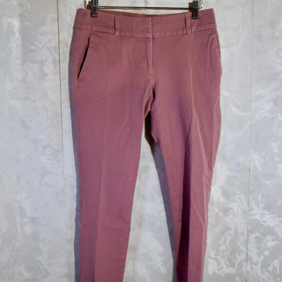 LOFT Dusty Rose Pink Original Crop Chino Pants Women's Size 2 Stretch - Picture 2 of 5